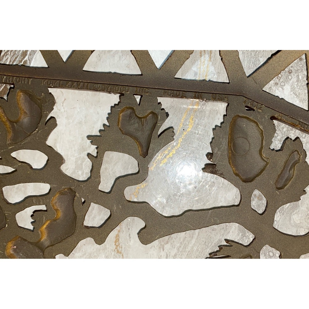Vtg SYROCO Pair Bamboo Floral Wall Plaques Dart 7412 A & B Homco Retro MCM Boho - Picture 9 of 12